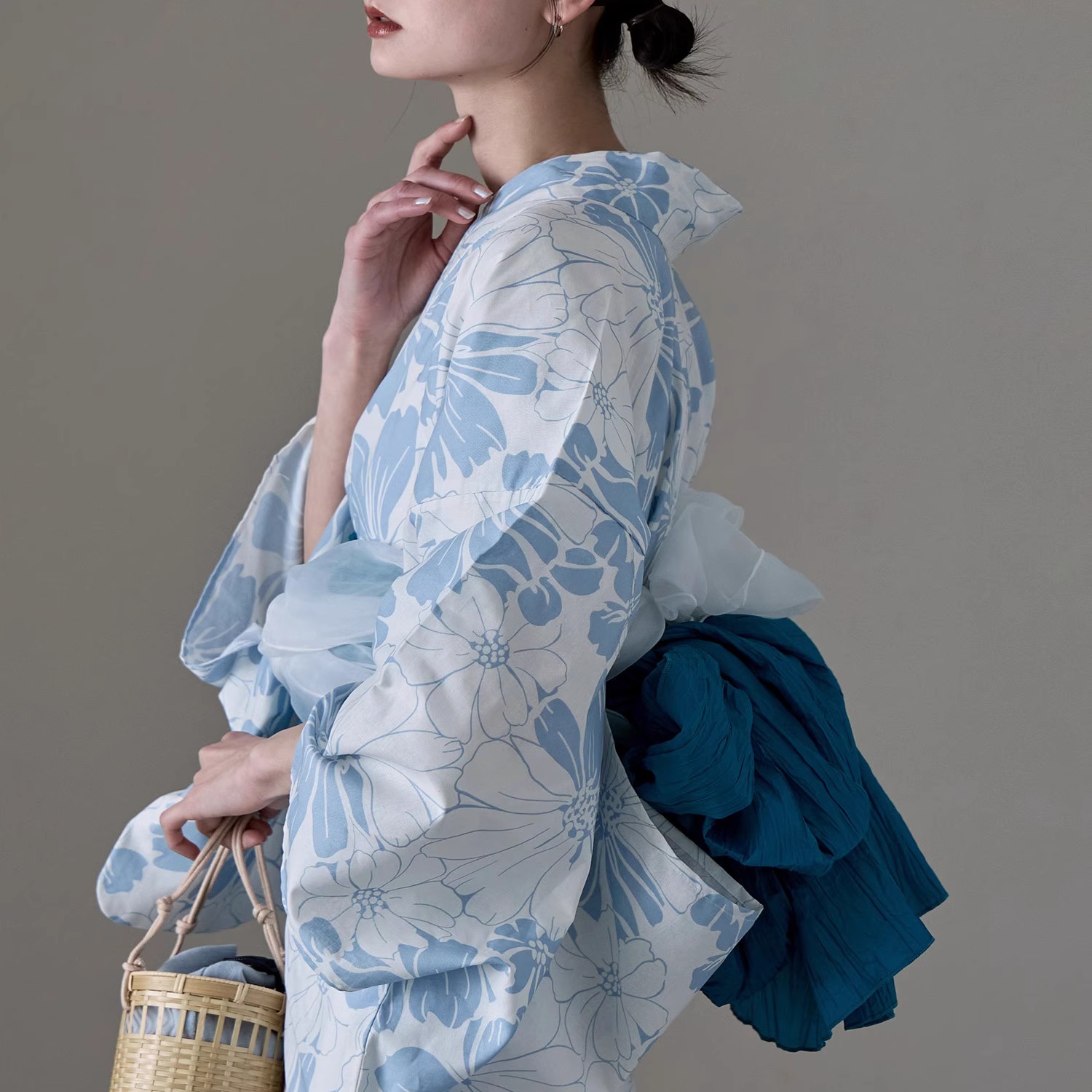 Kimono Yukata Cotton - 전통 유카타 기모노 면 린넨 소재
