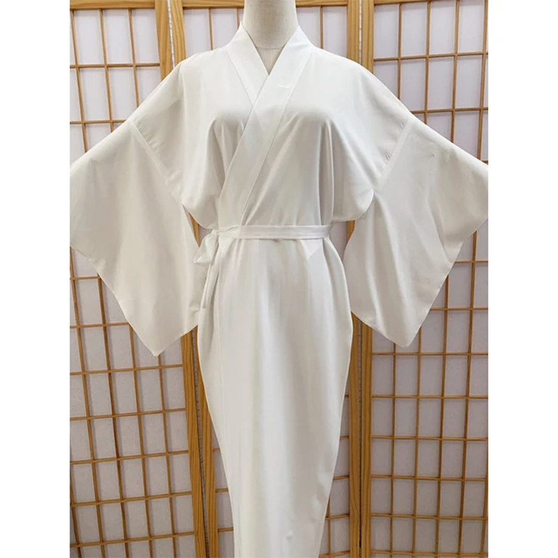 Kimono Yukata Cotton - 일본의 전통 기모노 주반 여성 흰색