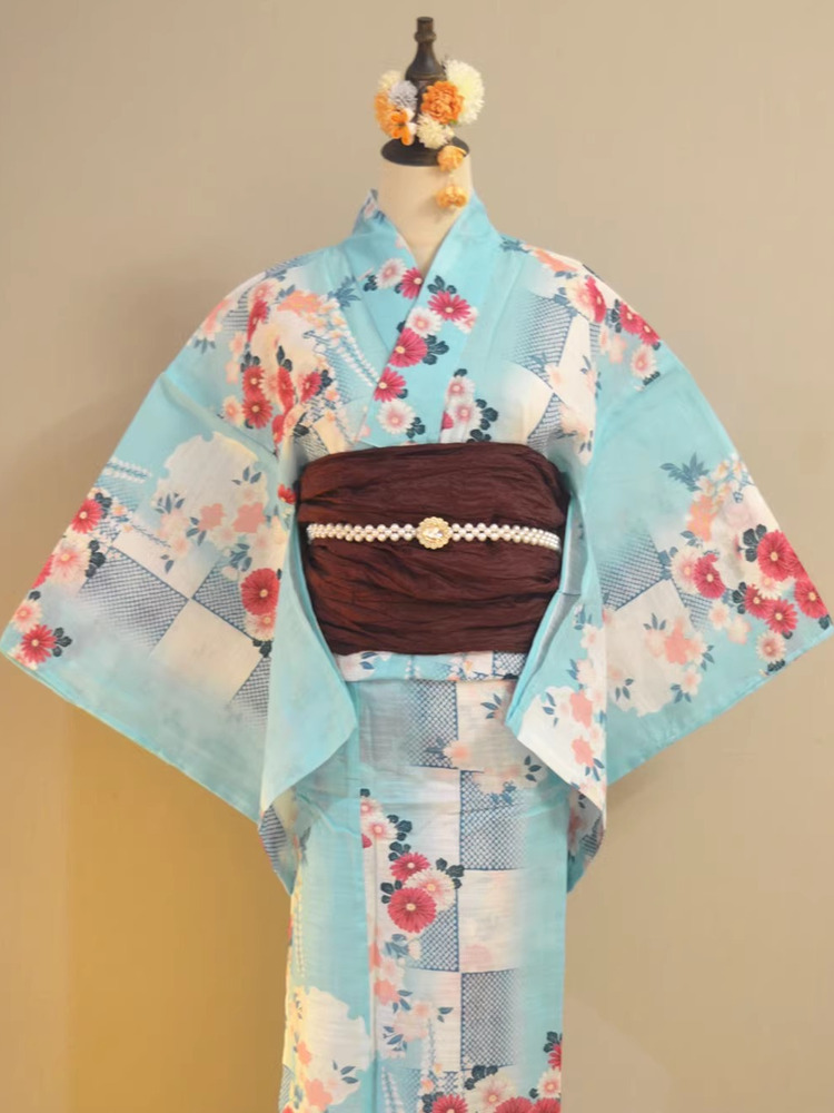Kimono Yukata Cotton - 전통 유카타 기모노 면 린넨 소재